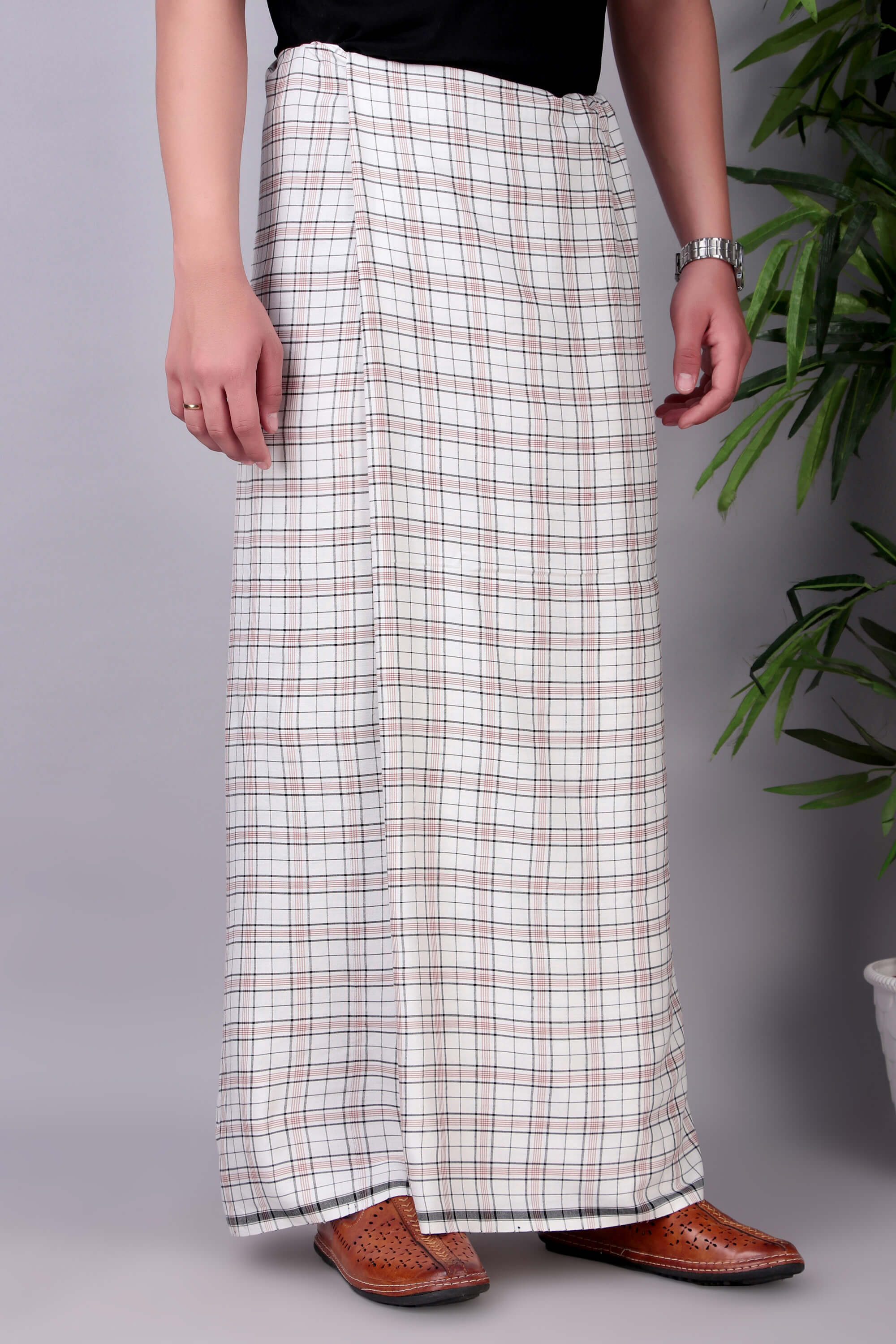 Brown Check Polo Set