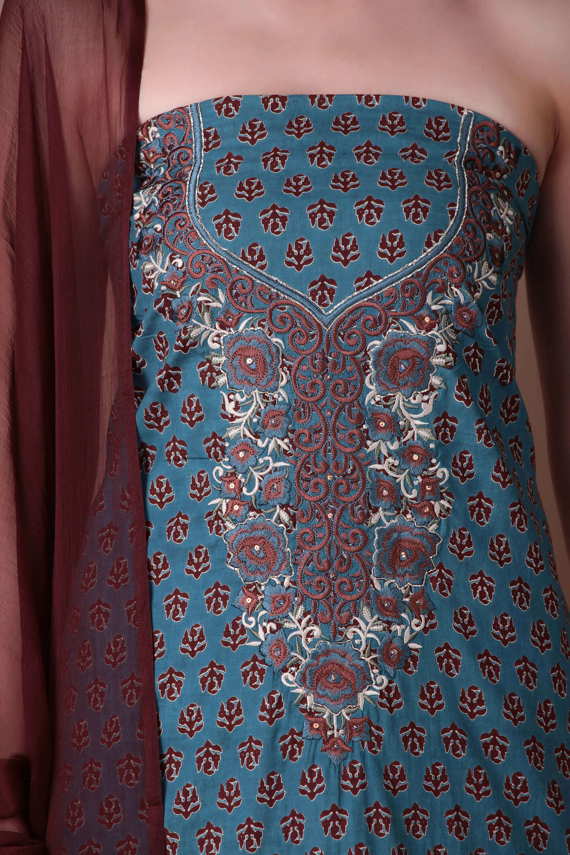 Teal Block Print Set