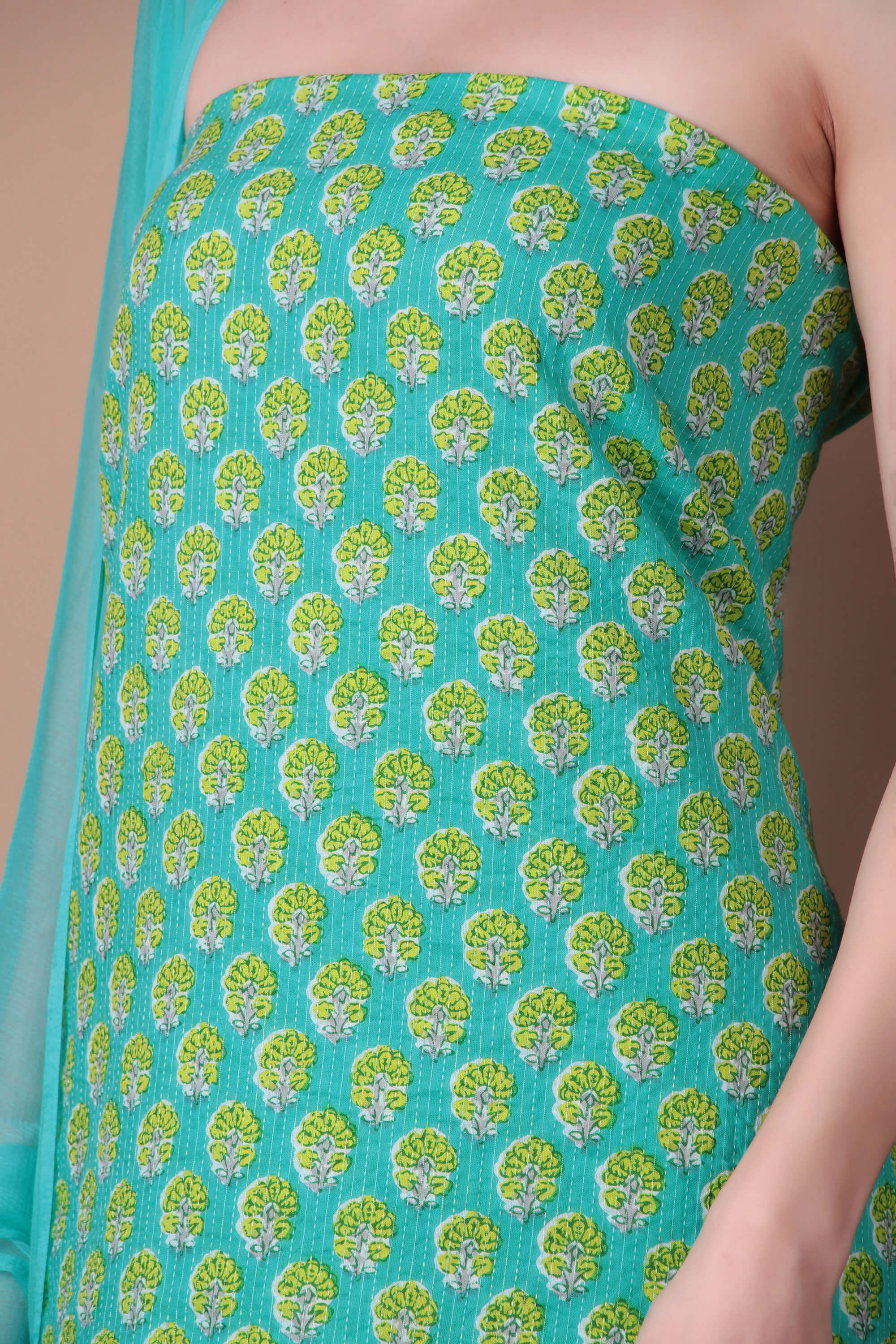 Teal Block Print Set