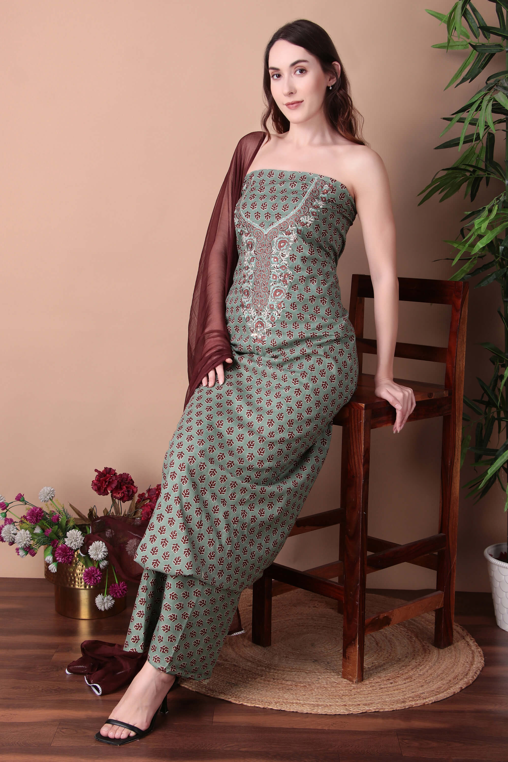 Teal Block Print Set